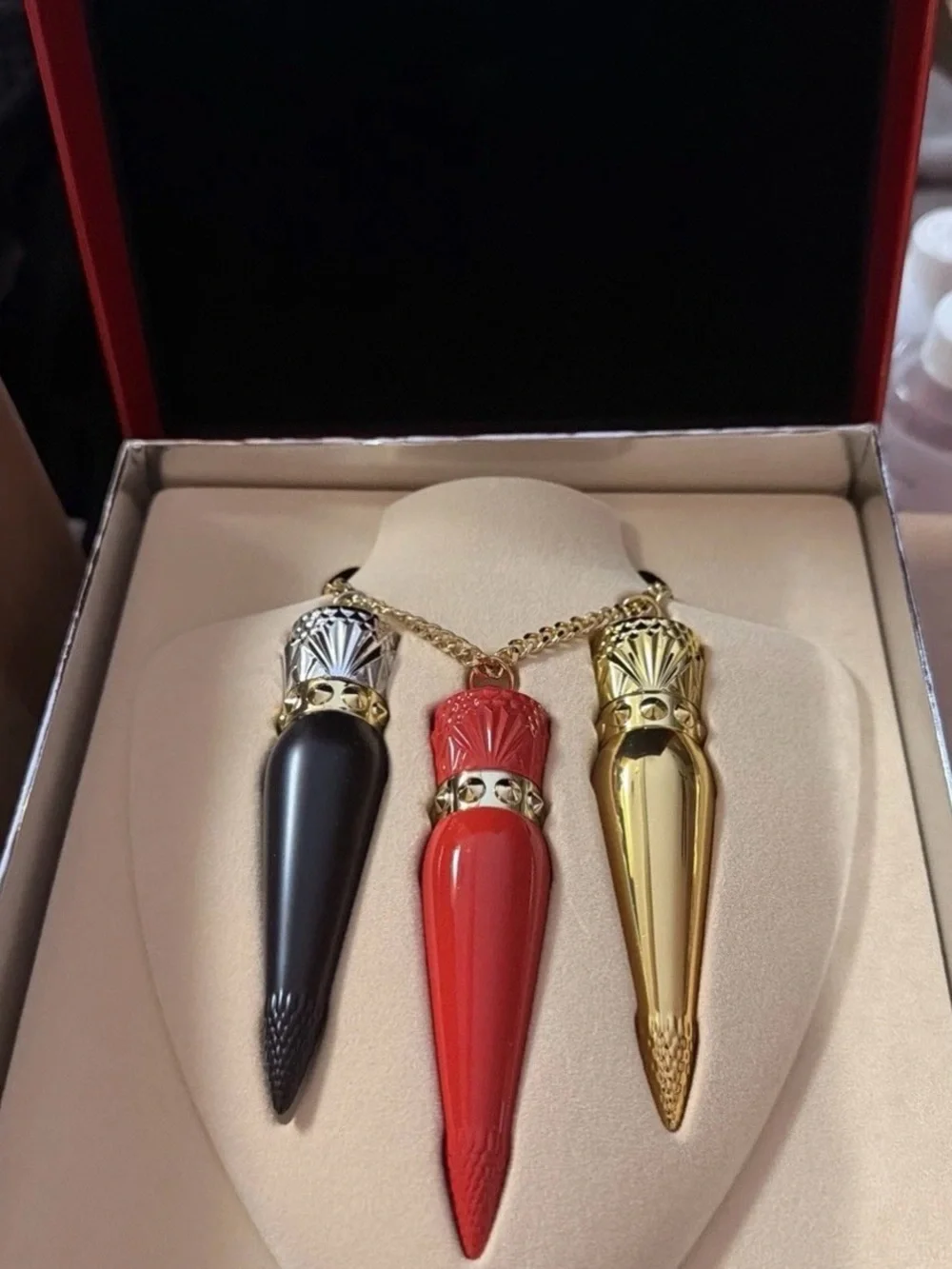 Christian Louboutin Lip Color Trio Necklace - NIB